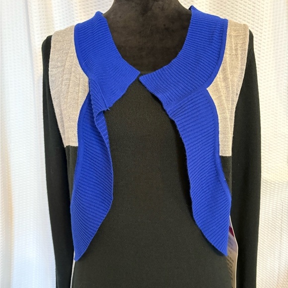 K Studio Collextion black lightweight sweater dress with vest size small NWT - Picture 2 of 7